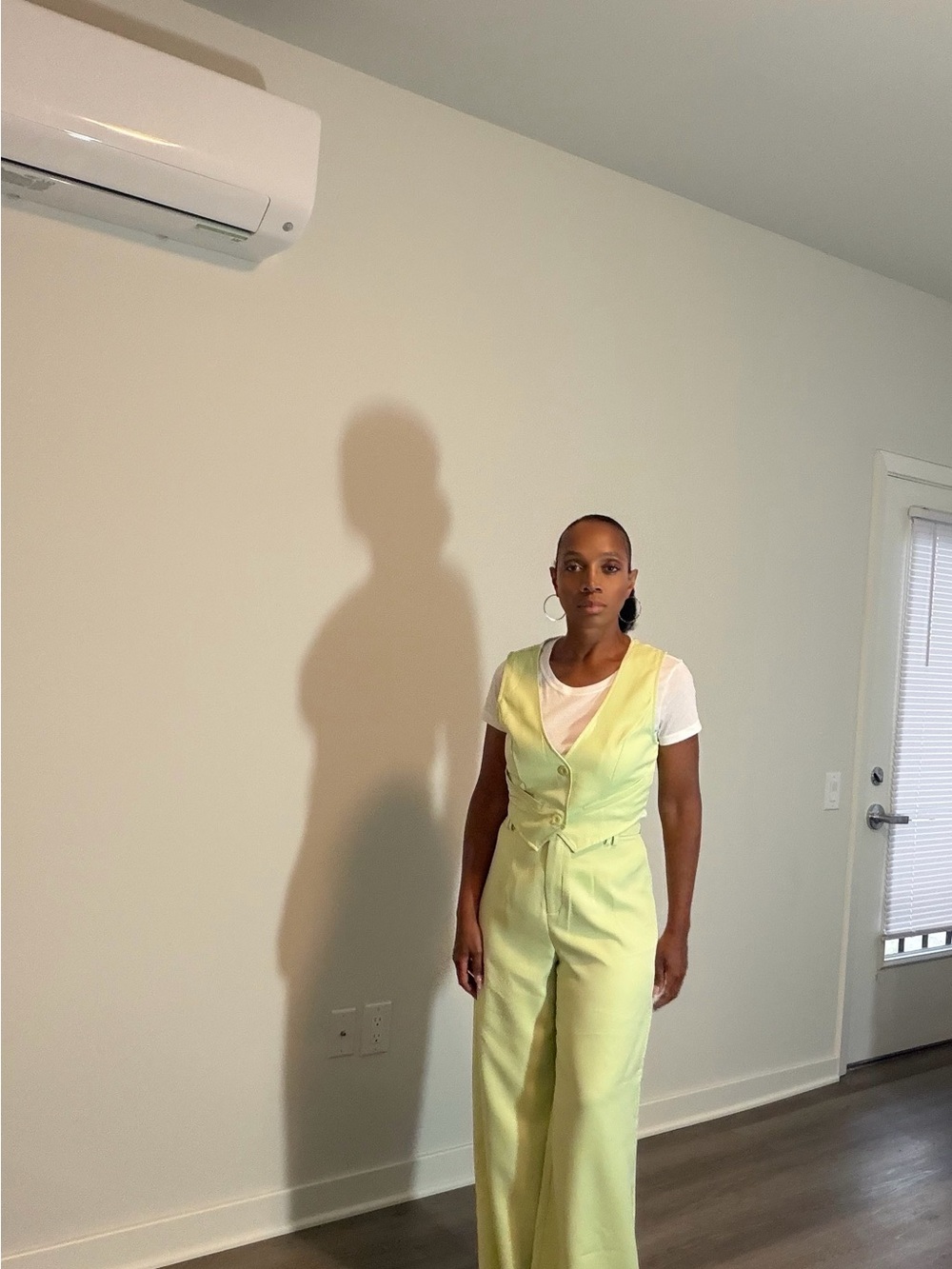 PrettyLittleThing Chartreuse Sleeveless V-Neck Jumpsuit